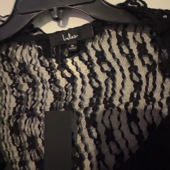 Lulus Flirty Aura Sheer Lace Ruffled Long Sleeve Tie-Front Top - Picture 5 of 9